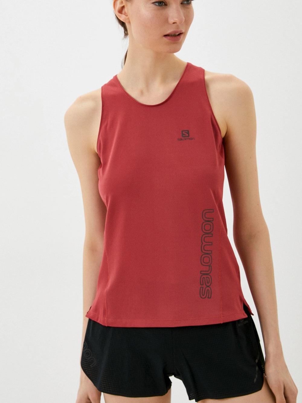 Salomon Women Sense Aero Tank in Earth Red Small
